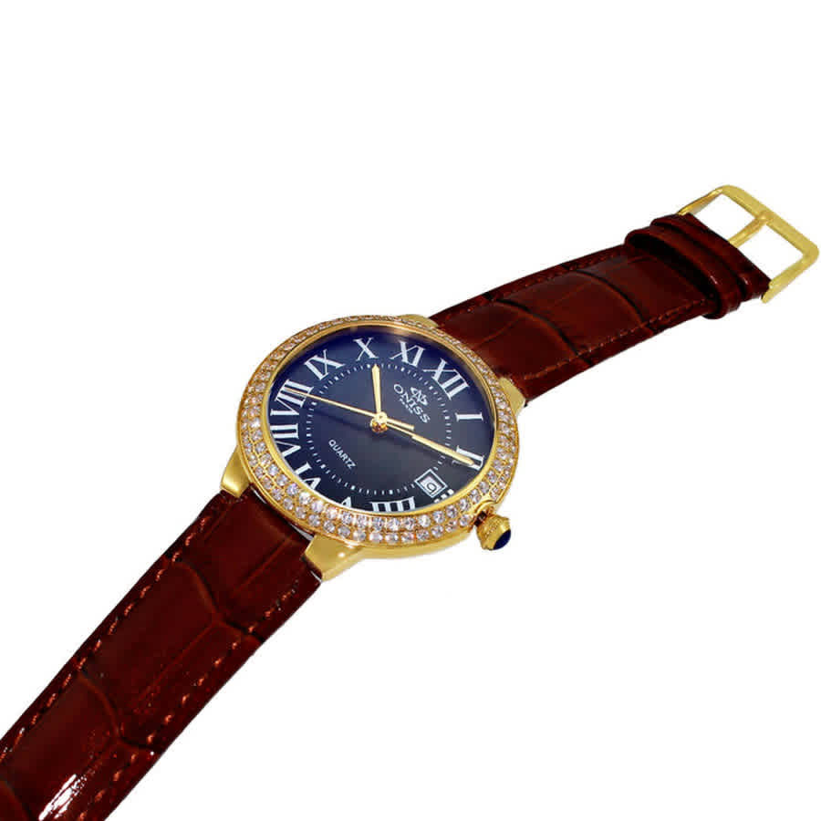 Oniss ON3322-L Quartz Crystal Black Dial Ladies Watch ON3322-LG/BK