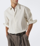 Studio Nicholson View striped cotton and linen shirt