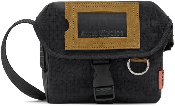 Photo: Acne Studios Black Mini Foldover Flap Messenger Bag