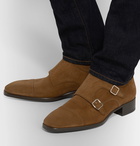 TOM FORD - Sutherland Suede Monk-Strap Boots - Brown