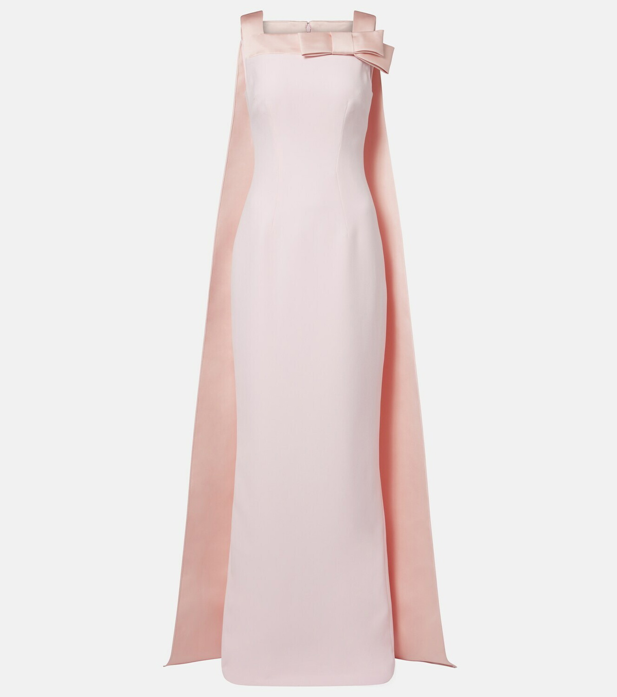 Safiyaa Harley caped crêpe gown