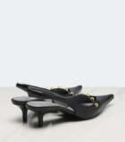 Balenciaga Studded leather slingback pumps