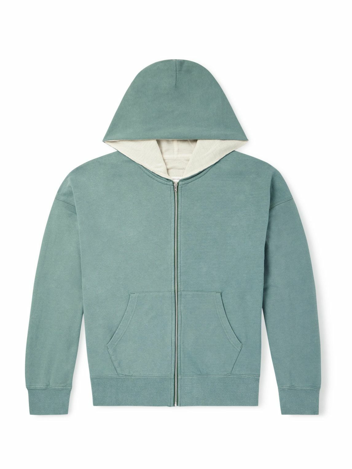 Visvim - Jumbo Cotton-Jersey Zip-Up Hoodie - Green Visvim
