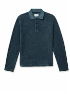 Oliver Spencer - Corringway Jersey-Trimmed Cotton-Corduroy Polo Shirt - Blue