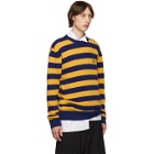 Loewe Navy and Yellow Cashmere Stripe Sweater