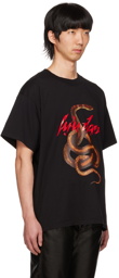 LU'U DAN Black Knotted Snake Oversized Concert T-Shirt