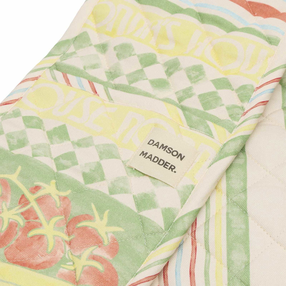 Damson Madder Women's Nonna House - Double Oven Glove in Yellow/Green 