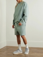 FEAR OF GOD ESSENTIALS - Logo-Appliquéd Straight-Leg Cotton-Blend Jersey Drawstring Shorts - Green