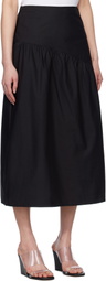 Deiji Studios Black Angle Midi Skirt