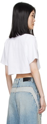 Off-White White Off Stamp Rib Cropped T-Shirt