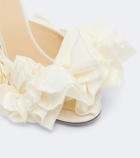 Magda Butrym Floral-appliqué satin mules