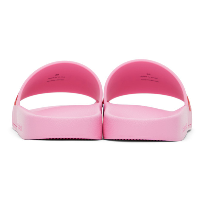 Burberry Pink Furley Slides Burberry