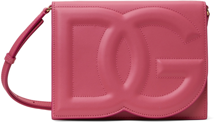 Dolce&Gabbana Pink Calfskin 'DG' Logo Crossbody Bag