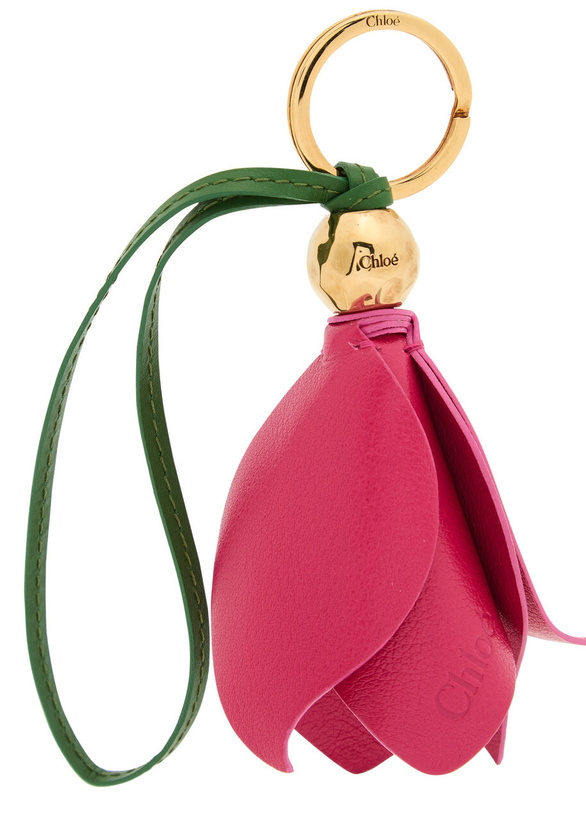 Photo: Chloe Tulip Leather bag Charm - Pink - One Size