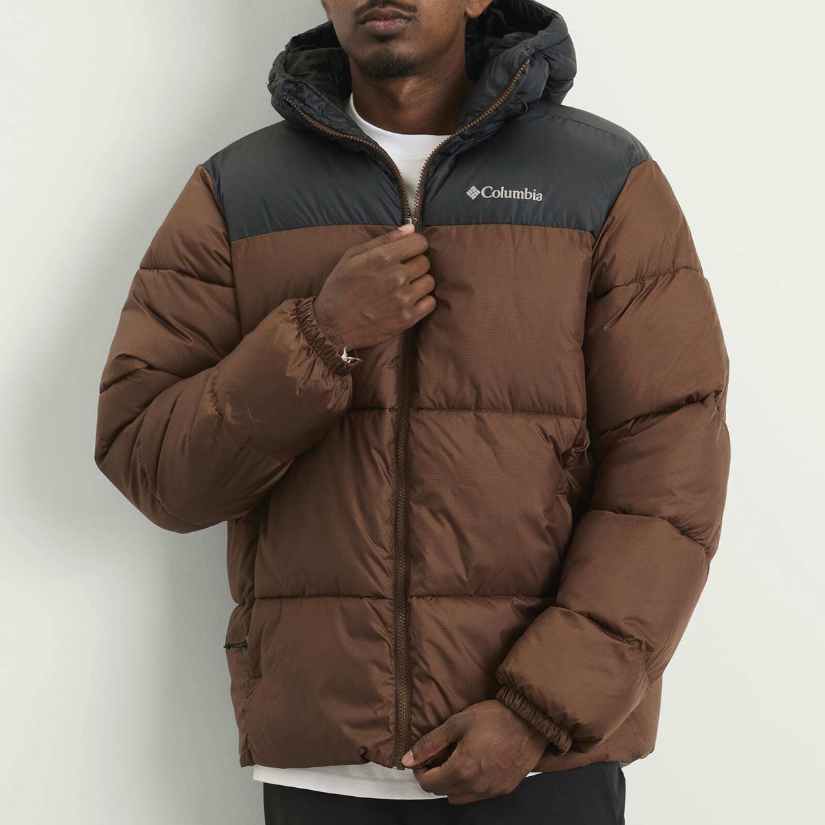 Columbia Men's Puffect™ II Hooded Jacket in Tobacco/Black Columbia