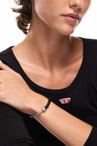 Diesel Black Agate Beaded Bracelet - Bracelets - Unisex - Silver