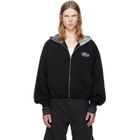 We11done Black Bubble Zip-Up Hoodie