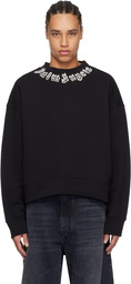 Palm Angels Black Flame Logo Crewneck Sweatshirt