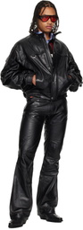 Martine Rose Black Bumbag Leather Jacket