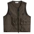 Stone Island Men's Cotton Nylon Micro Ripstop Utility Vest in Charcoal