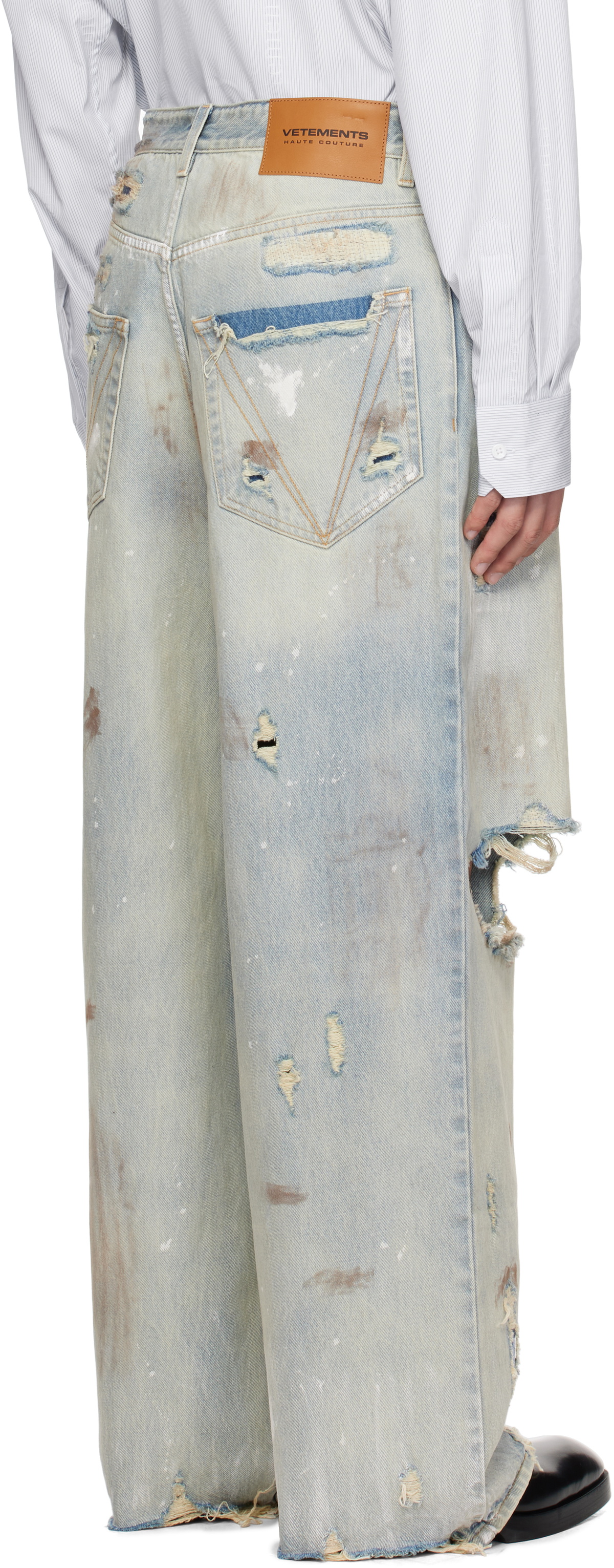 VETEMENTS Blue Trashed Baggy Jeans Vetements VETEMENTS Blue Trashed Baggy Jeans Vetements