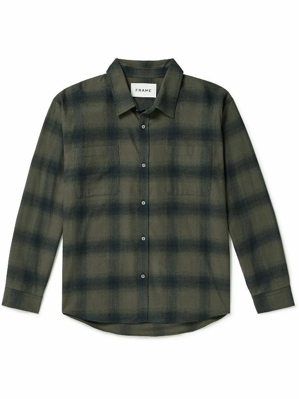 Photo: FRAME - Checked Cotton-Flannel Shirt - Green