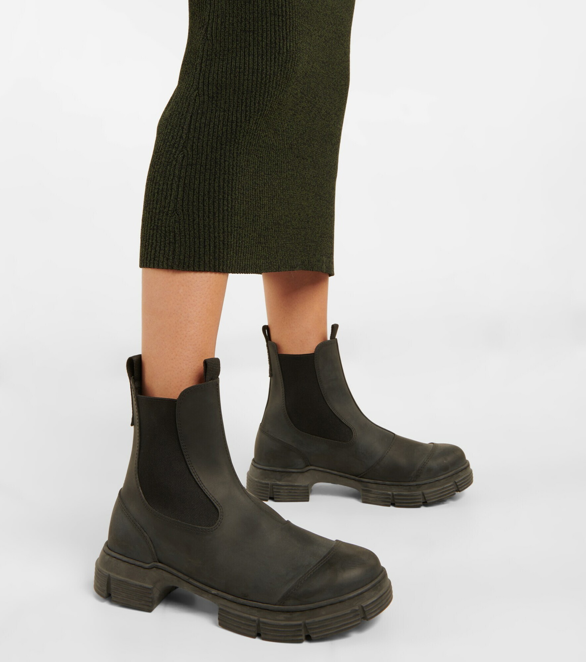 ganni rubber ankle boots