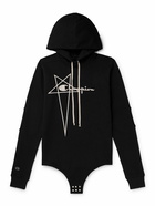 Rick Owens - Champion Embroidered Organic Cotton-Jersey Hoodie - Black