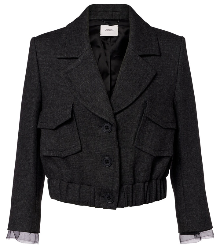 Photo: Dorothee Schumacher Layered Coolness organza-trimmed cropped jacket