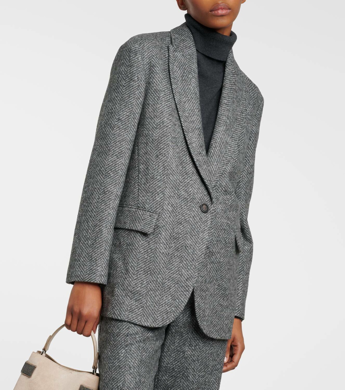 Brunello Cucinelli Chevron wool-blend blazer