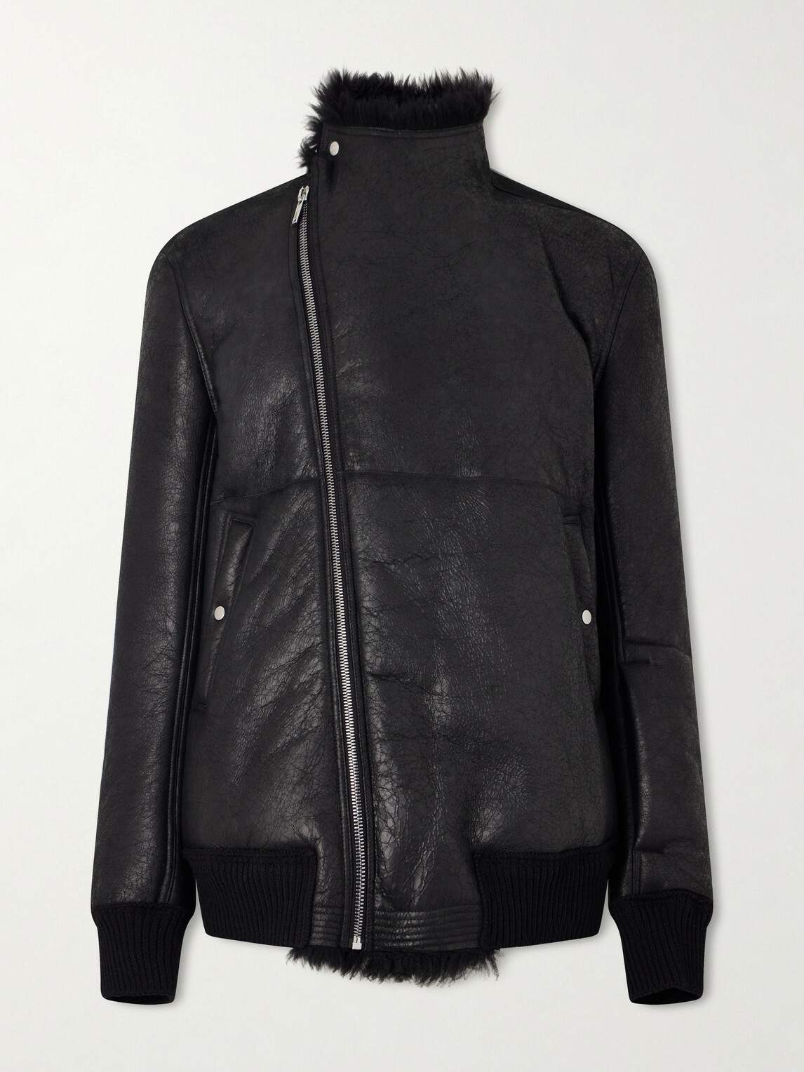 Rick Owens - Hollywood Flight Shearling Jacket - Black