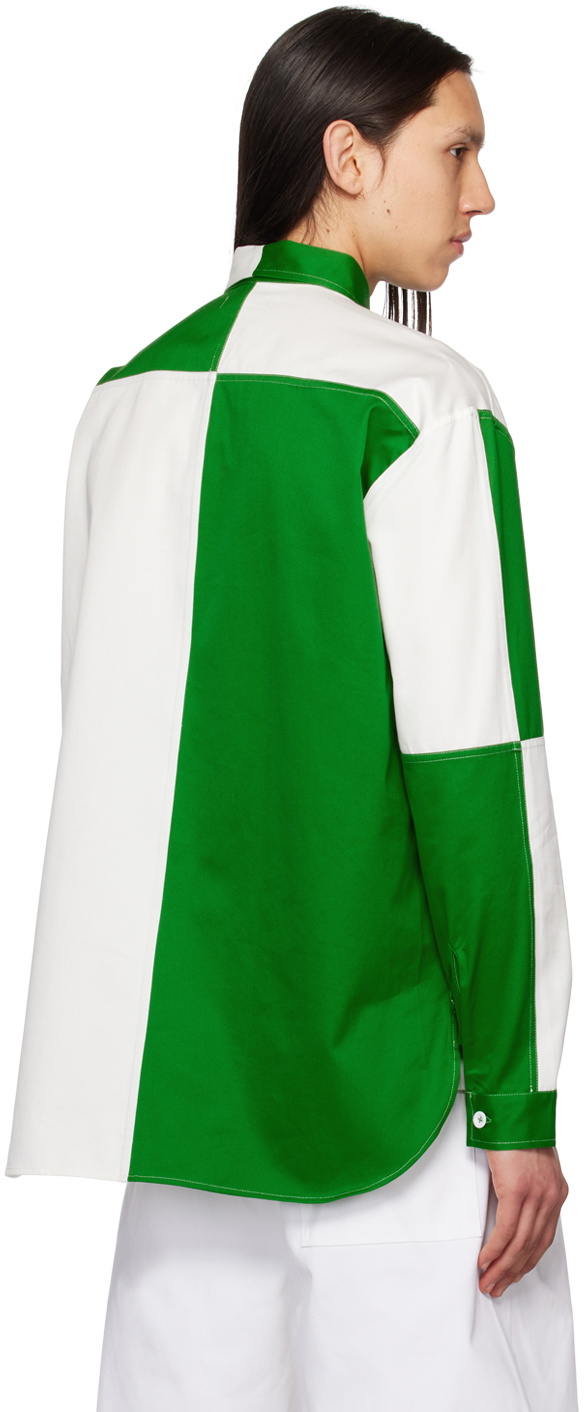 3MAN Green & White Colorblock Polo
