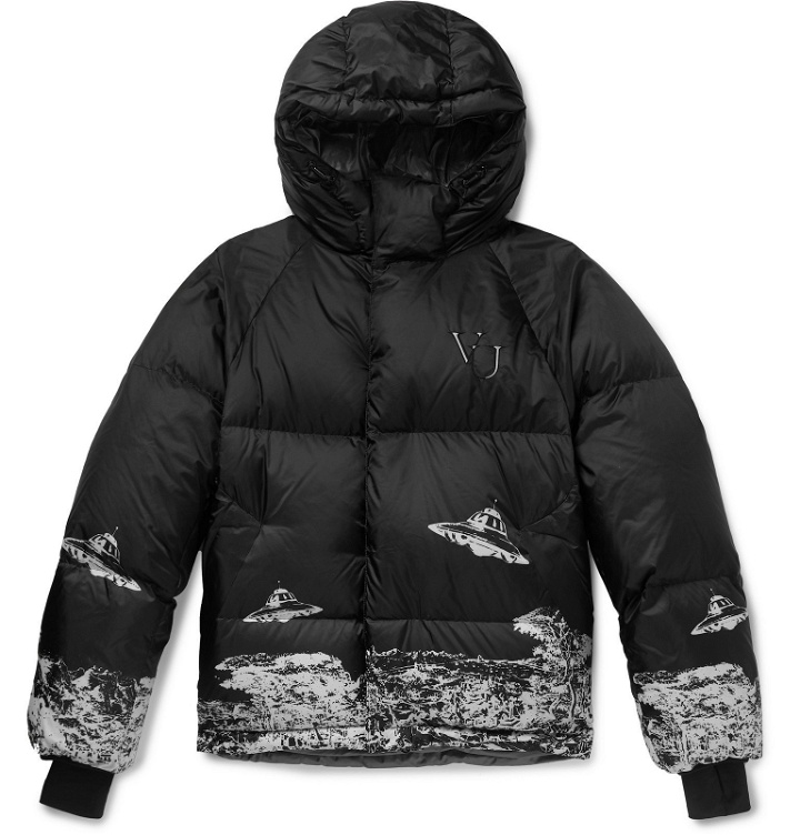 Photo: Undercover - Valentino Slim-Fit Printed Quilted Shell Hooded Down Jacket - Black