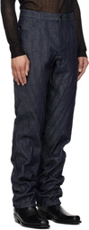 Mugler Blue Spiral Baggy Jeans