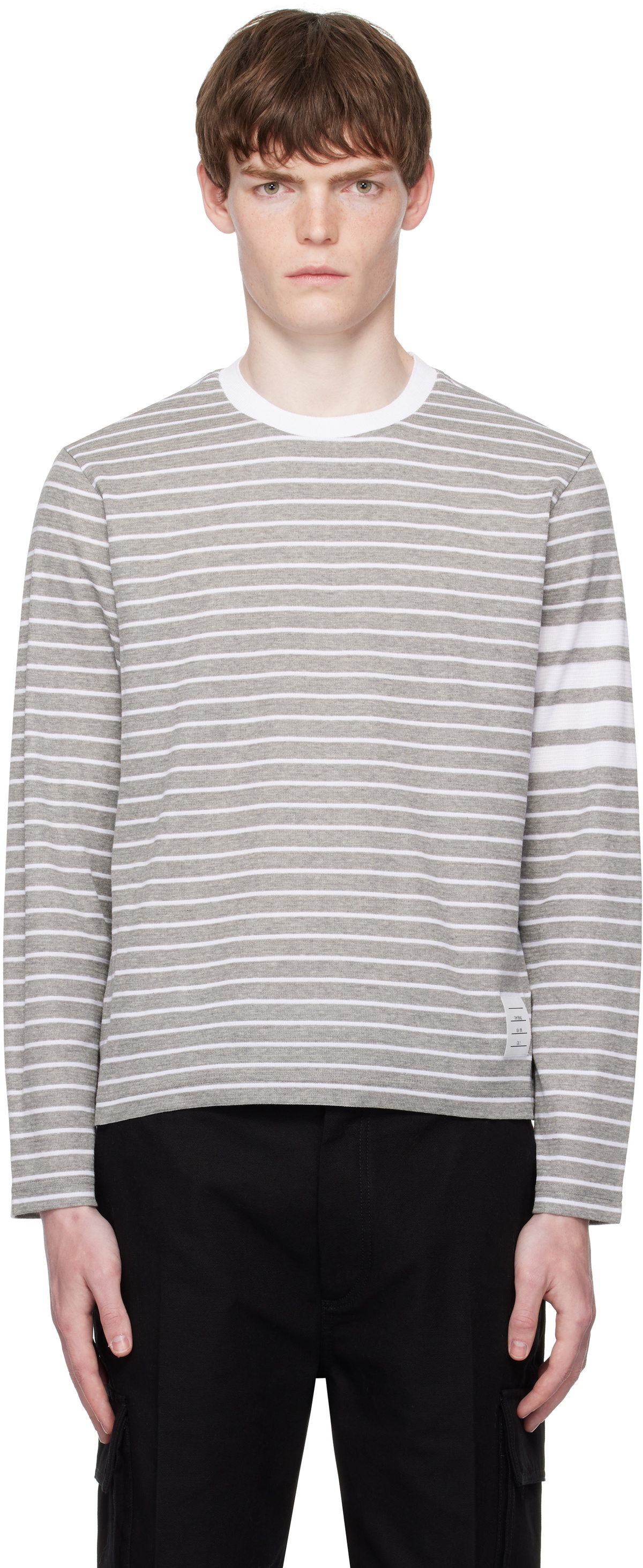 Thom Browne White Engineered 4-Bar T-Shirt Thom Browne
