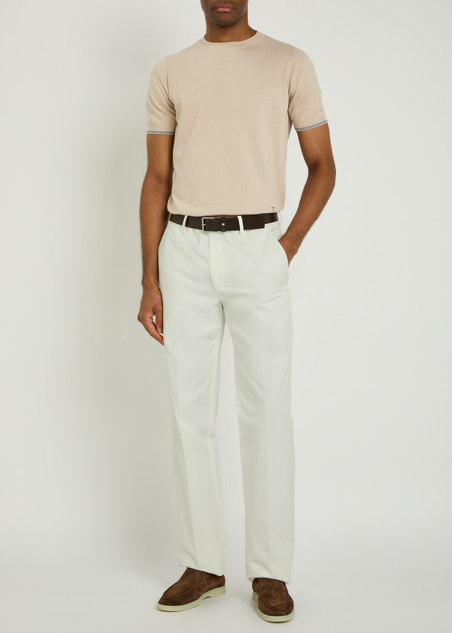 Tods Straight-leg Cotton Trousers White