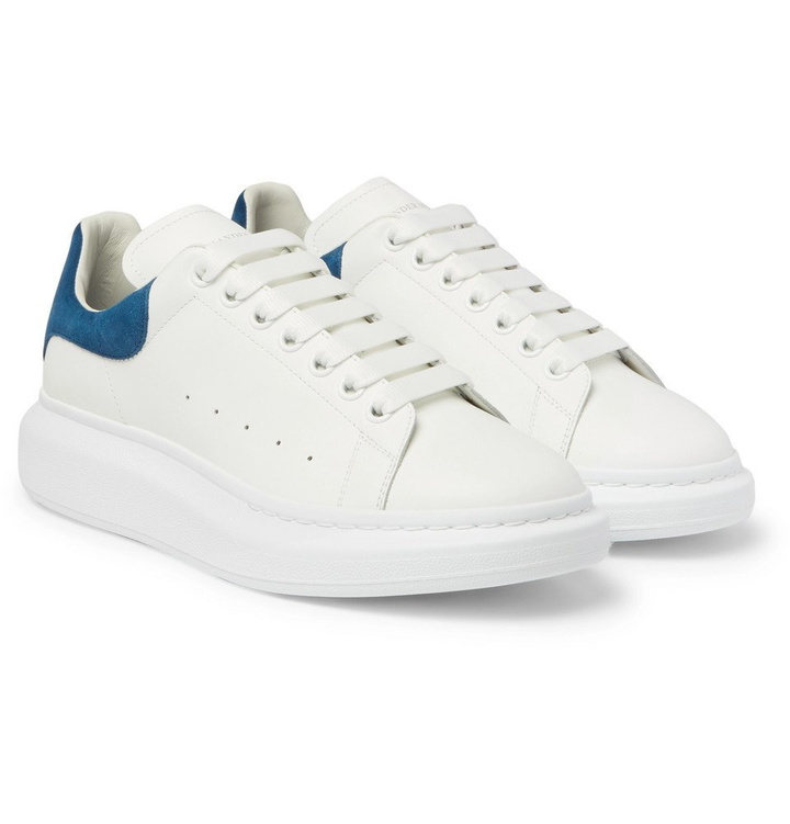 Photo: Alexander McQueen - Exaggerated-Sole Leather Sneakers - Men - White