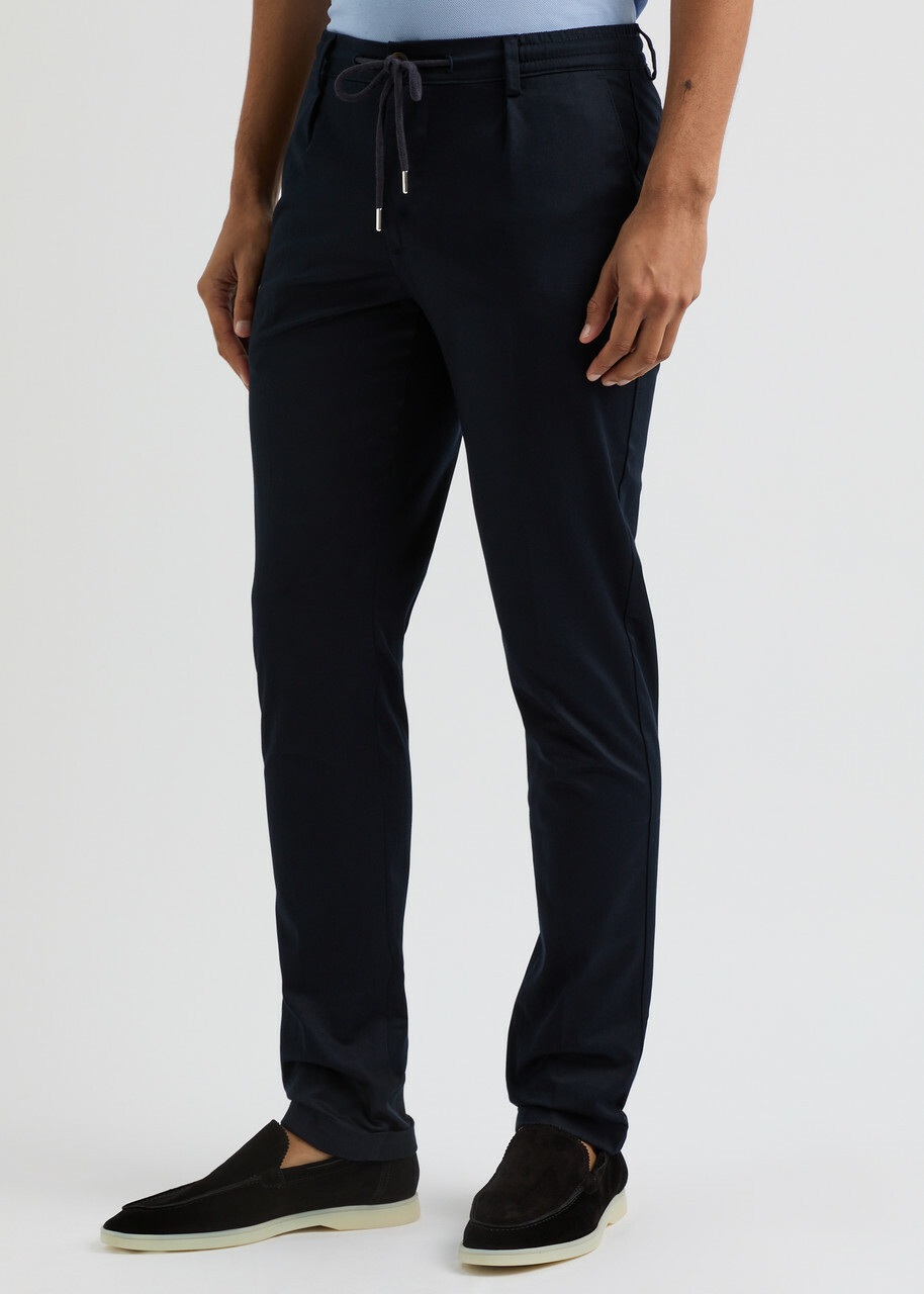 Aurélien Urban Stretch-cotton Trousers Navy