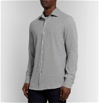 Isaia - Slim-Fit Cotton-Piqué Shirt - Gray