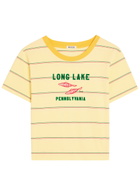 Bode Summertime Striped Cotton T-shirt Yellow