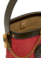 Versace Chain Small Leather and Suede Bucket bag - Red - One Size
