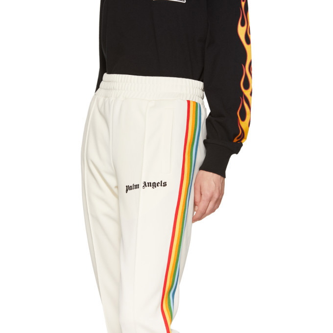 RAINBOW TRACK PANTS in white - Palm Angels® Official