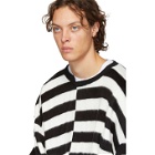 D by D Black and White Unbalanced Striped Sweater