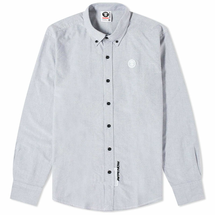 Photo: Men's AAPE Now Camo Silicon Badge Oxford Shirt in Black