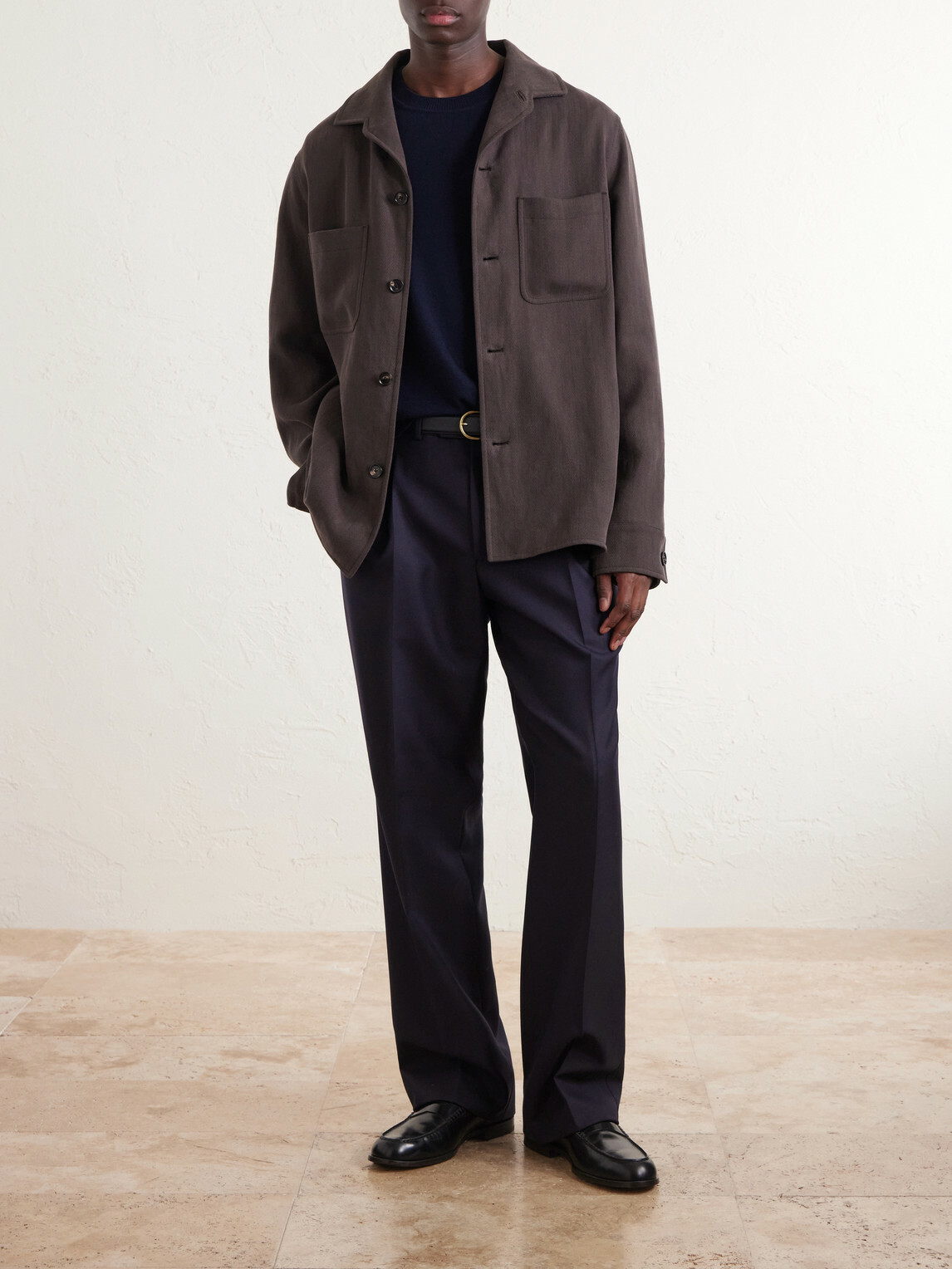 Loro Piana - Evandro Herringbone Linen Overshirt - Brown