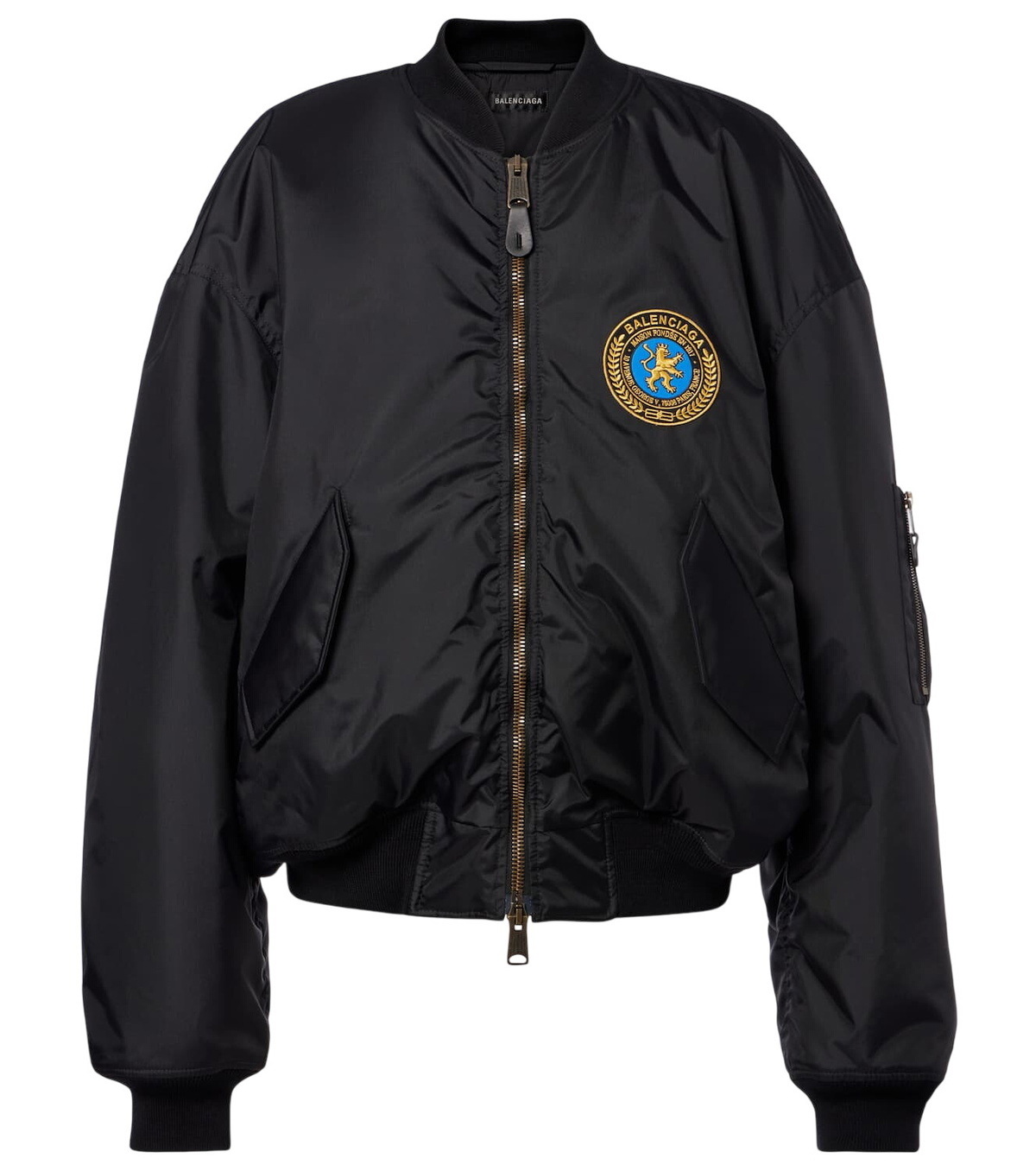 Balenciaga Black Shrunk Bomber Jacket Balenciaga