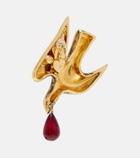 Saint Laurent Dove embellished drop earrings