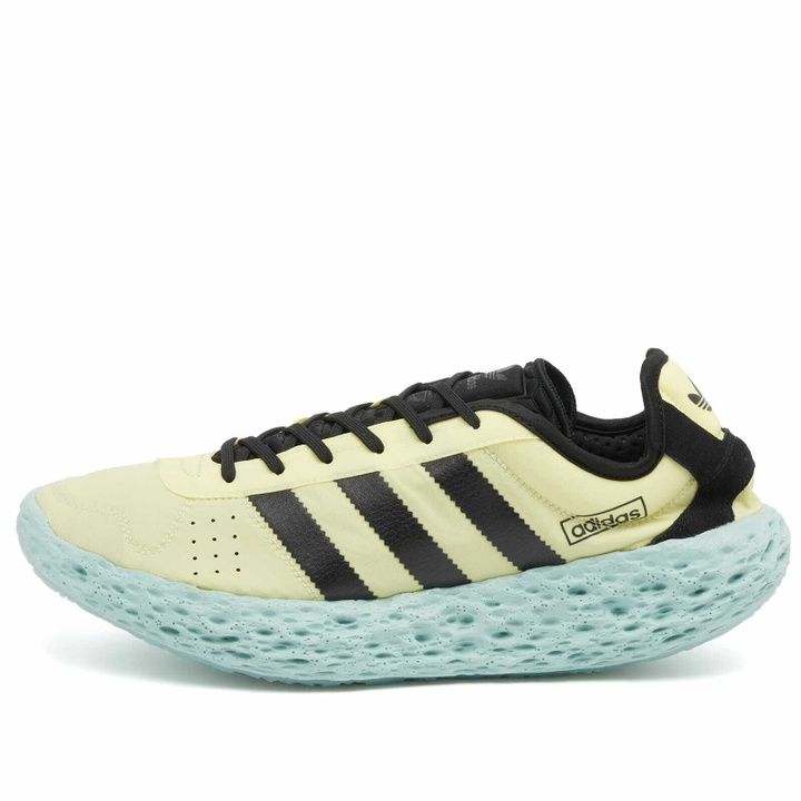 Photo: Adidas Men's Zponge Sneaker in Ice Yellow/Core Black/Focus Blue
