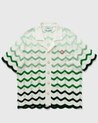 Casablanca Gradient Wave Texture Shirt Green/White - Mens - Shortsleeves