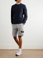 Stone Island - Straight-Leg Logo-Appliquéd Garment-Dyed Cotton-Jersey Shorts - Gray